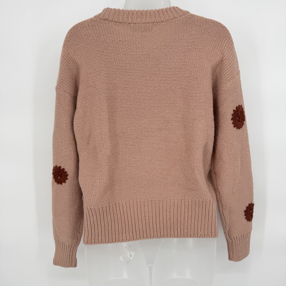 Madewell Sz S Flower Embroidered Pullover Sweater Merino Wool & Alpaca Blend - Picture 4 of 9